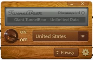 TunnelBear interface