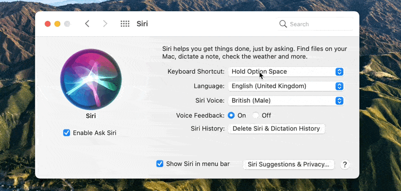 Personalización del teclado de Siri